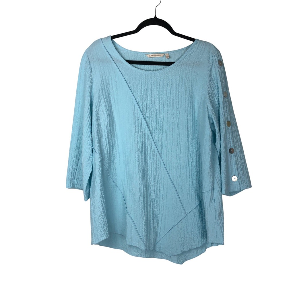Soft Surroundings Womens Gauzy Asymmetric Hem Tunic Size L‎ Lagenlook